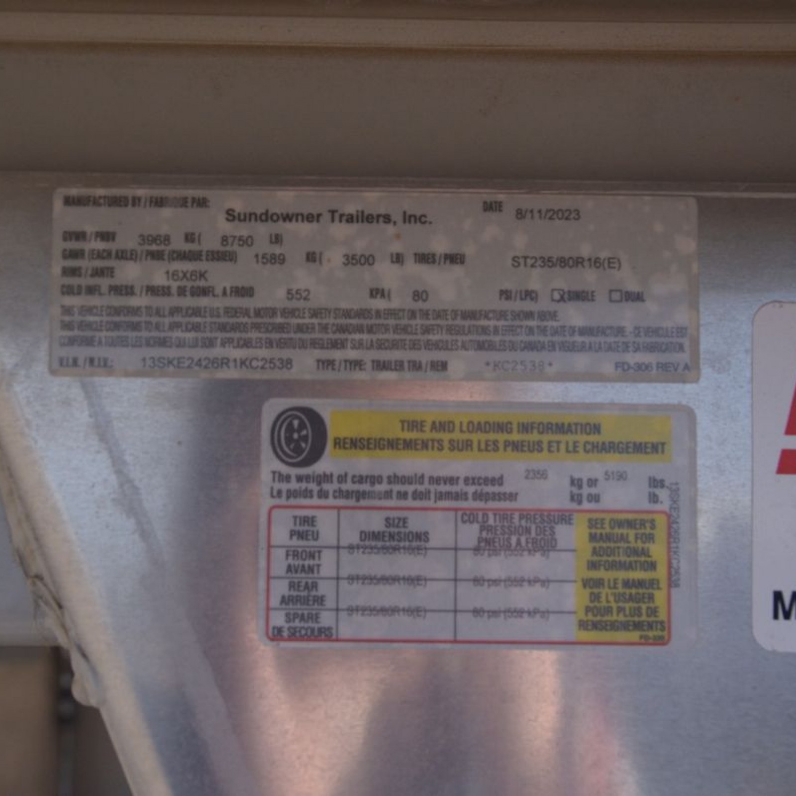 2024 Sundowner SS 7' x 15' 3 Horse Gooseneck