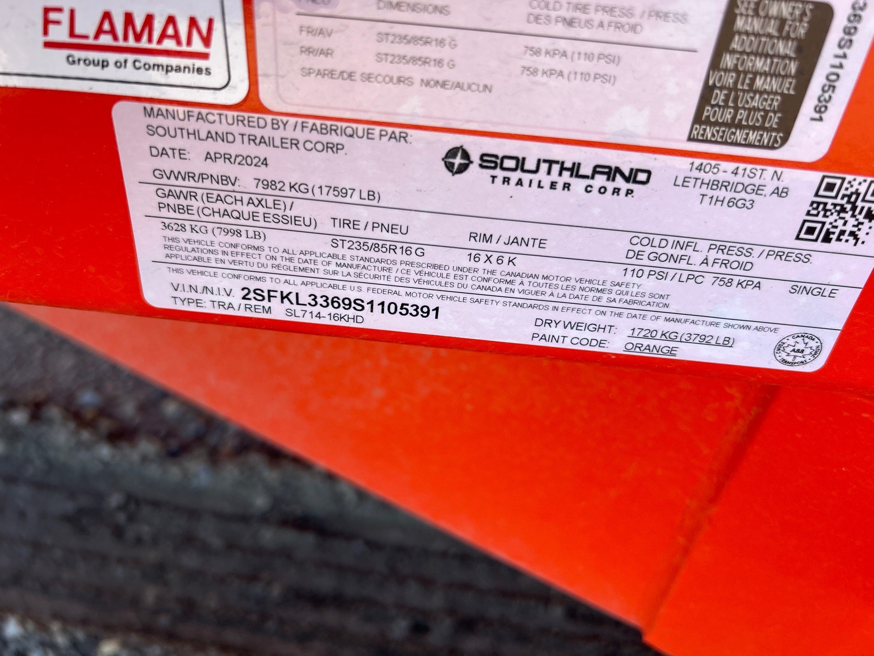 2025 Southland 16K HD 7' x 14' Dump