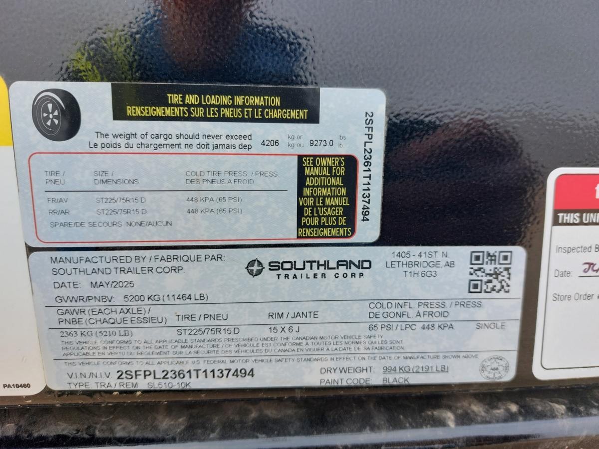 2026 Southland 10K 5' x 10' Dump Trailer