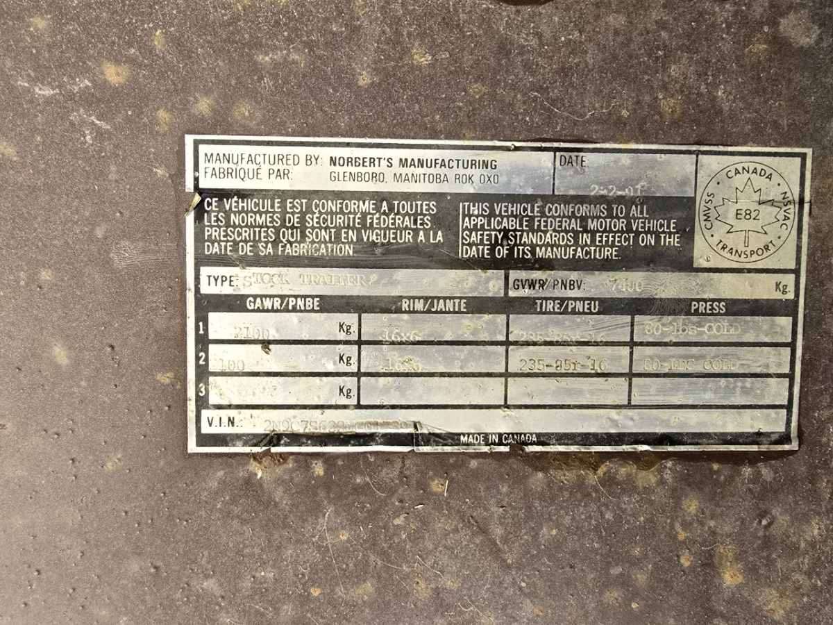 1991 Norbert 18' Stock Trailer