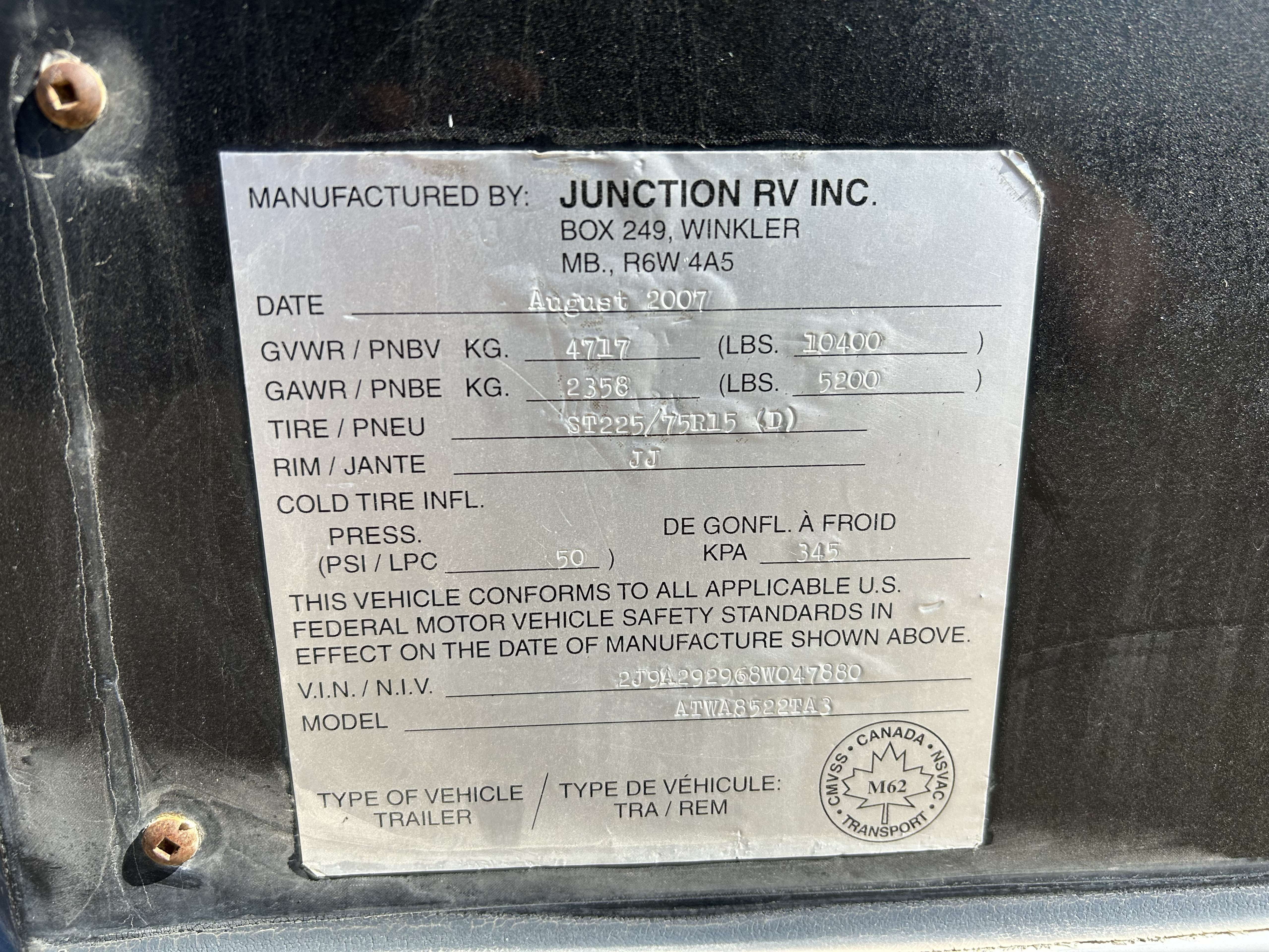 1998 Aggasiz 8' x 22' Cargo
