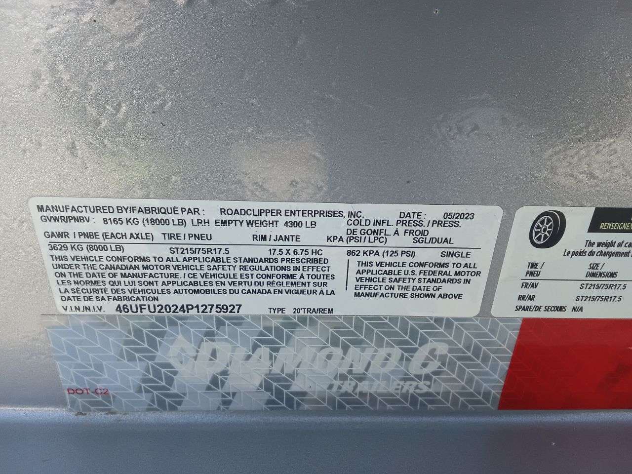 2023 Diamond C LPX 20' 208 Flat Deck Trailer
