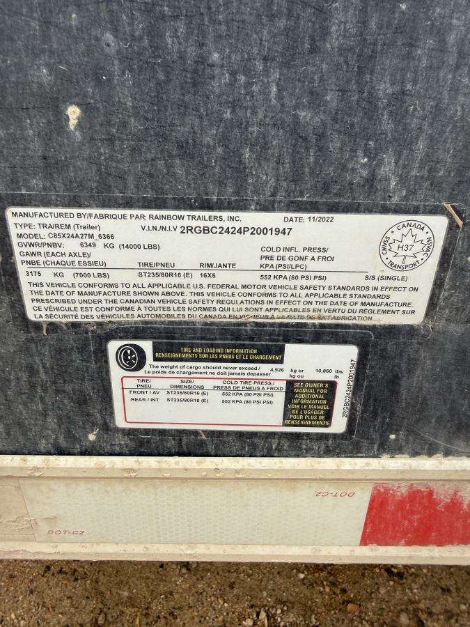 2023 Rainbow 8'6" x 24' + V-Nose Enclosed Trailer