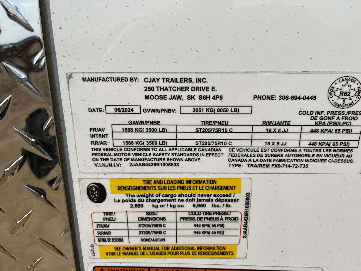 2024 CJay FX9 7' x 14' V-Nose Cargo