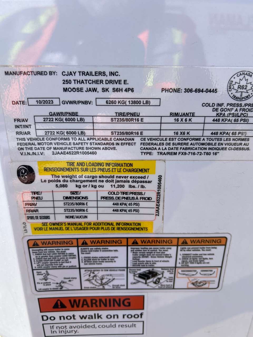2024 CJay FX9 7' x 16' + V-Nose Cargo Trailer