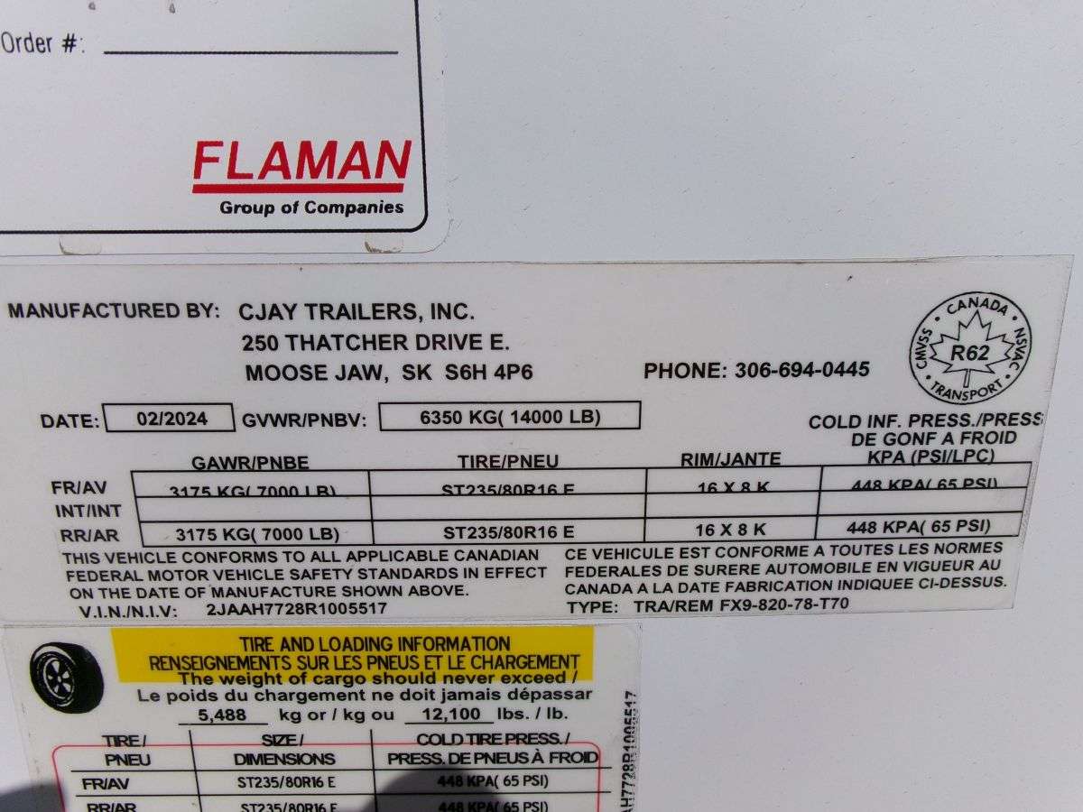 2024 CJay FX9 8'6" x 20' + V-Nose Cargo Trailer