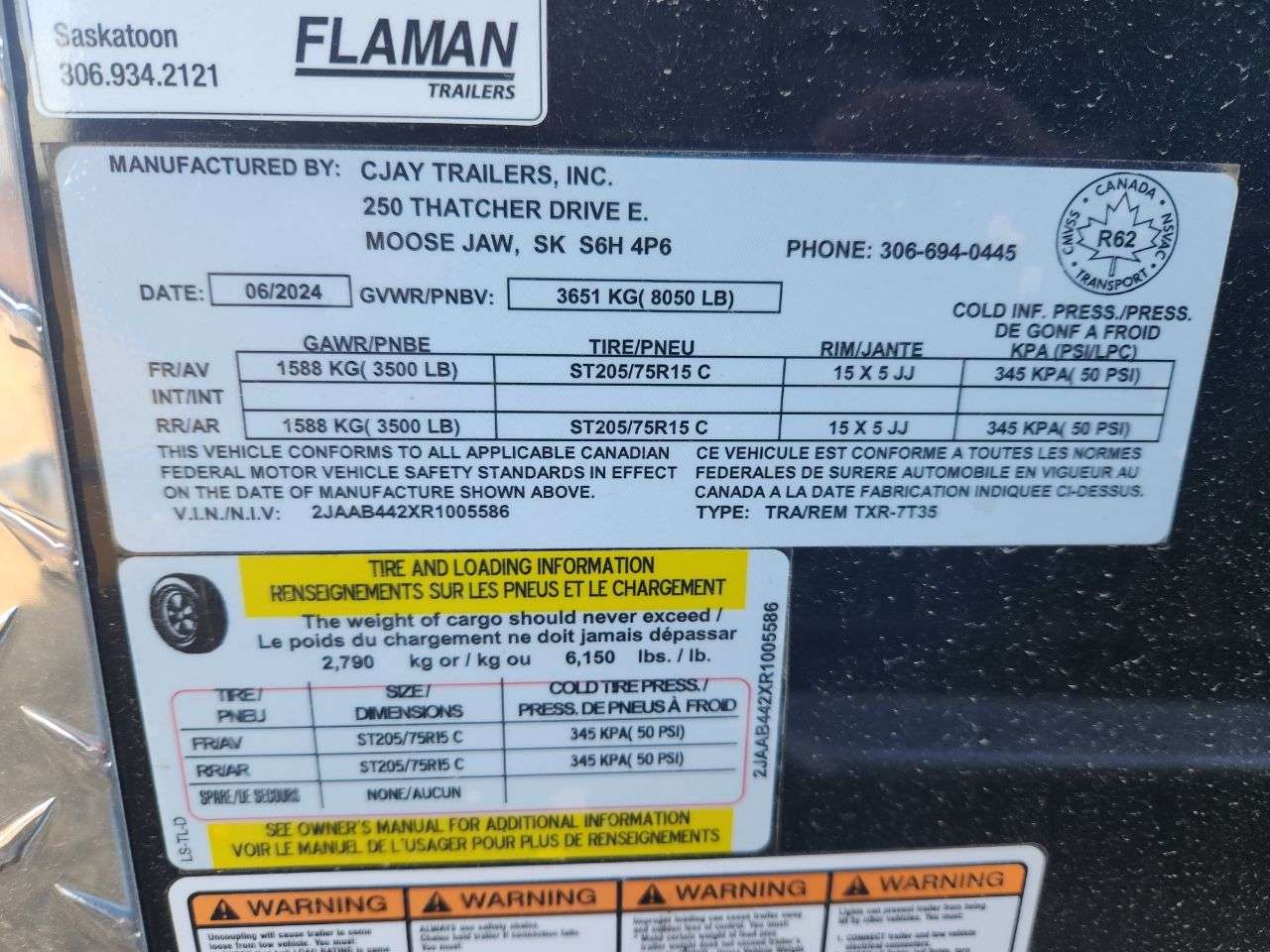 2024 CJay TXR 7' x 14' + V-Nose Cargo Trailer