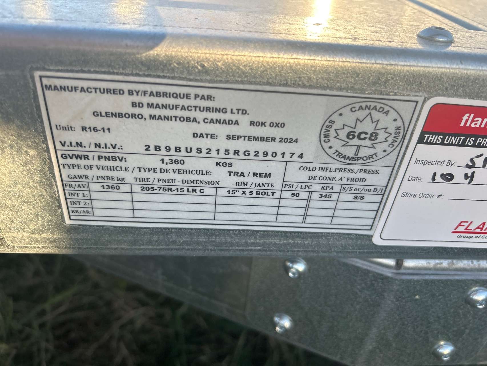 2024 Norbert UTB 5' x 10' Galvanized Steel Utility