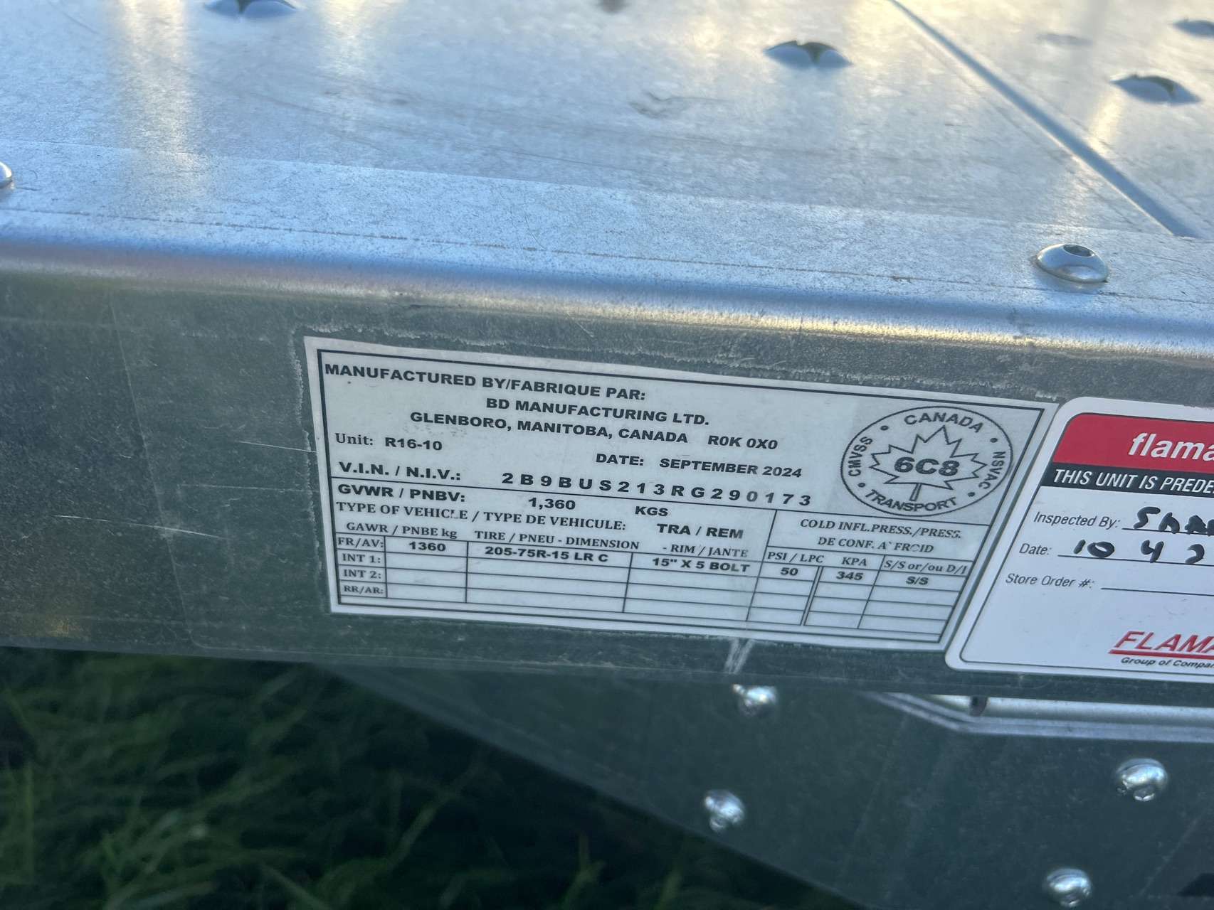 2024 Norbert UTB 5' x 10' Galvanized Steel Utility