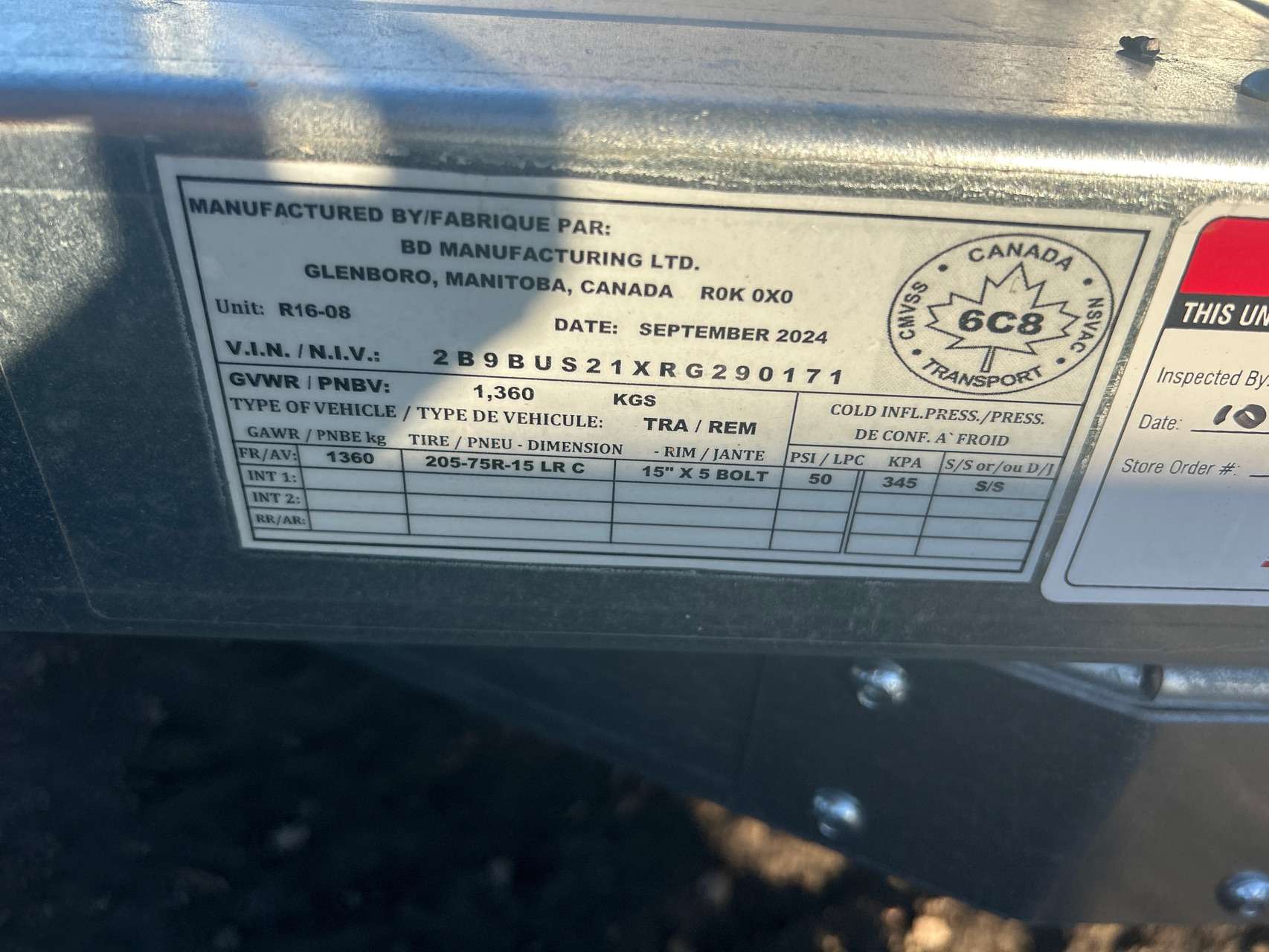 2024 Norbert UTB 5' x 10' Galvanized Steel Utility