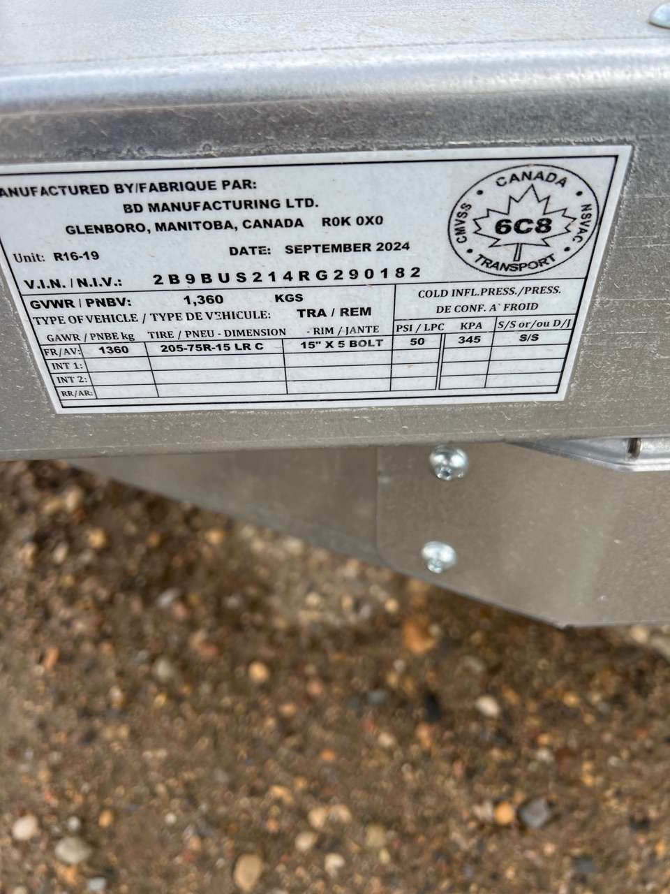 2024 Norbert UTB 5' x 10' Galvanized Steel Utility