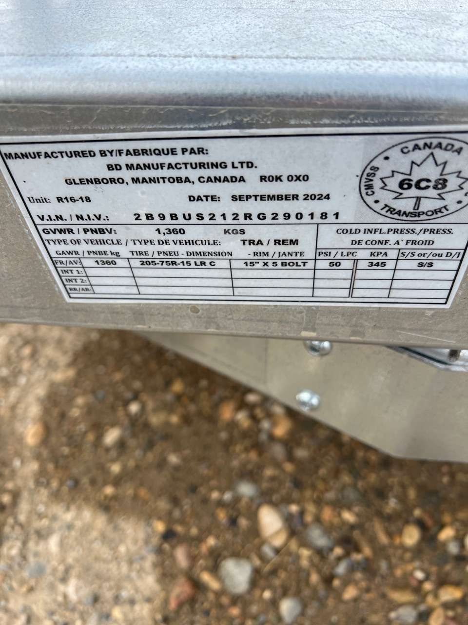 2024 Norbert UTB 5' x 10' Galvanized Steel Utility