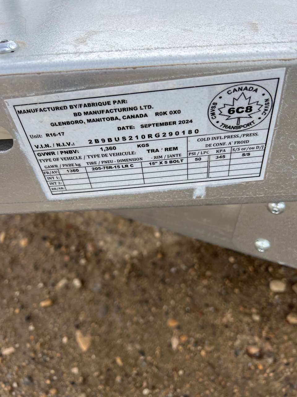 2024 Norbert UTB 5' x 10' Galvanized Steel Utility