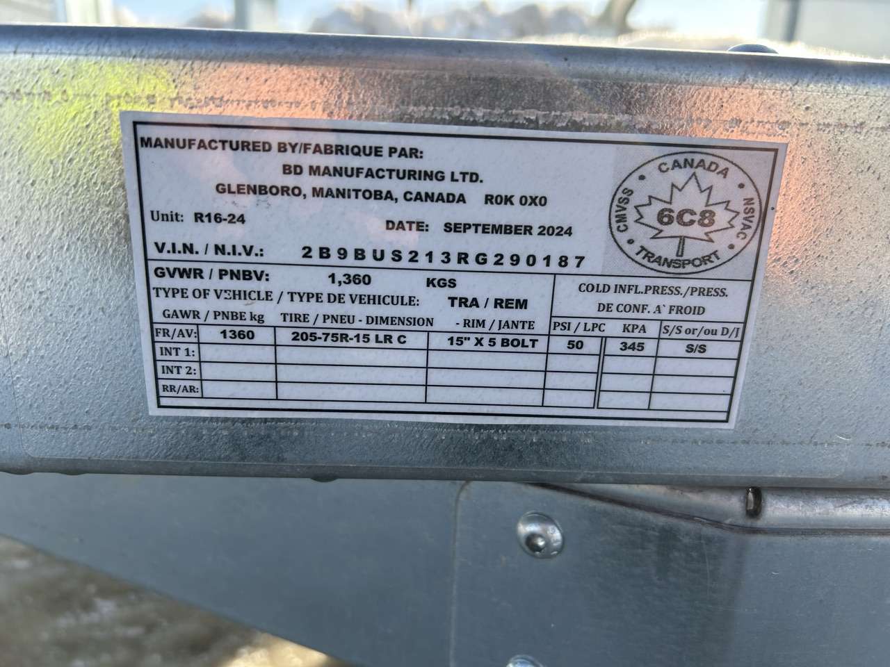 2024 Norbert UTB 5' x 10' Galvanized Steel Utility Trailer