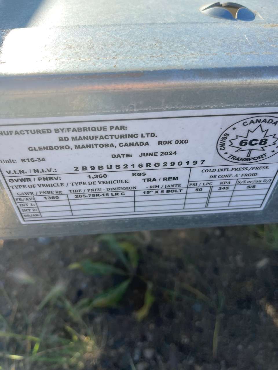 2024 Norbert UTB 6' x 10' Galvanized Steel Utility