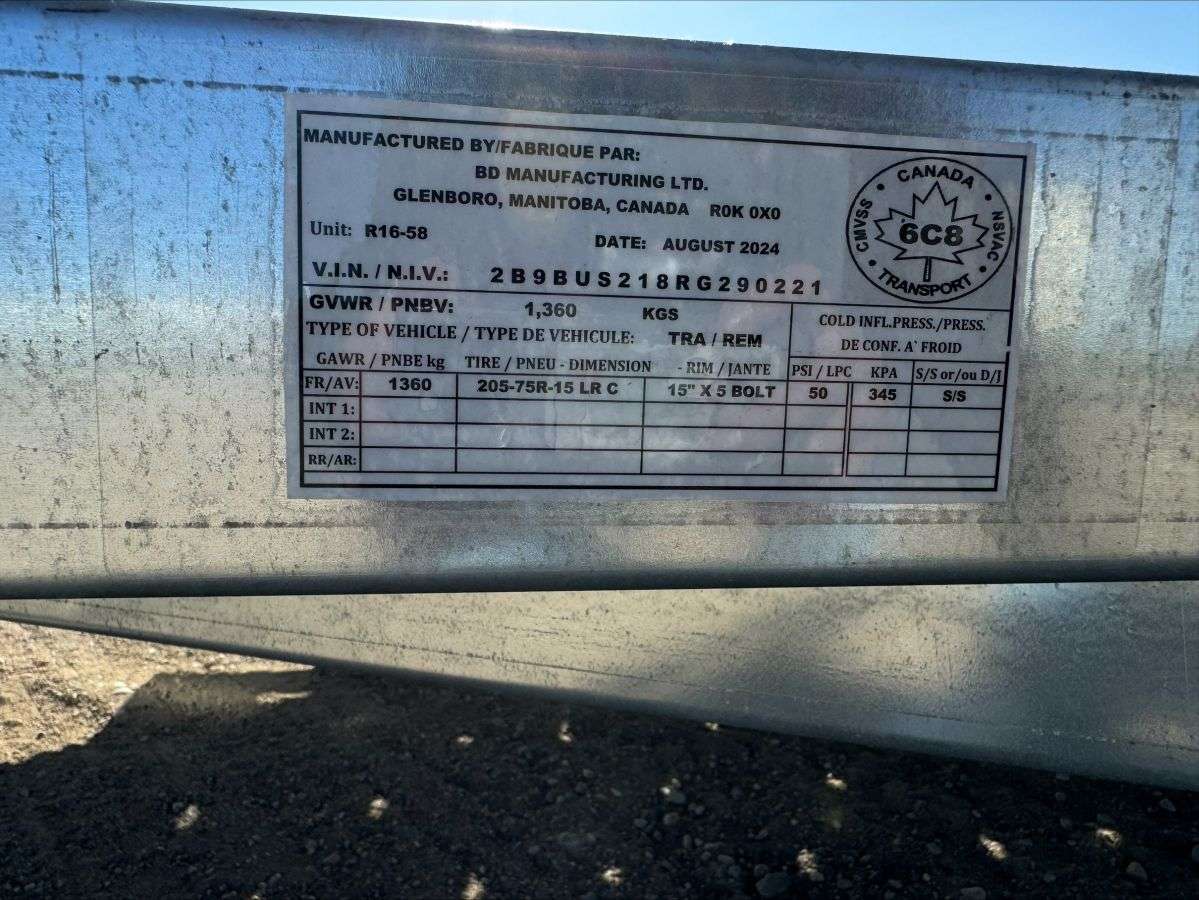2024 Norbert UTB 6' x 10' Galvanized Steel Utility Trailer