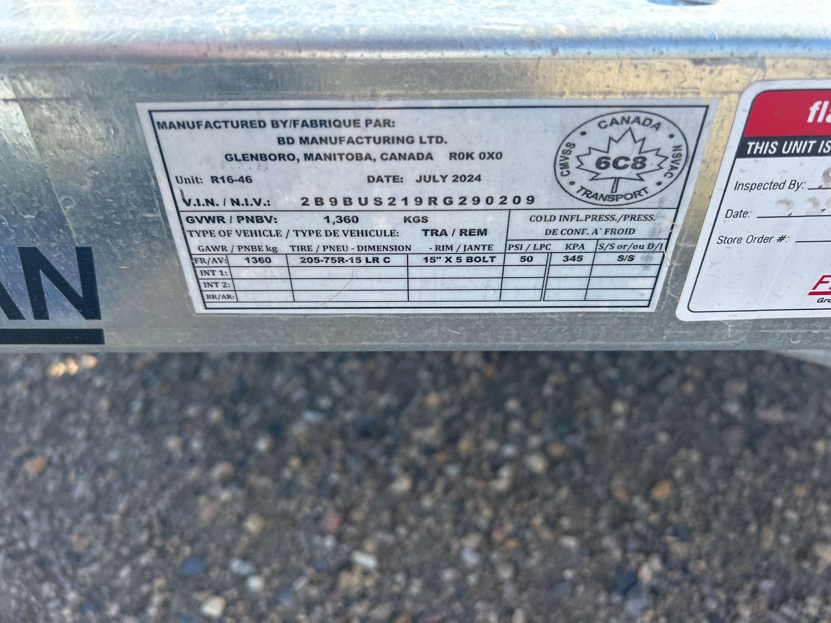 2024 Norbert UTB 6' x 10' Galvanized Steel Utility Trailer