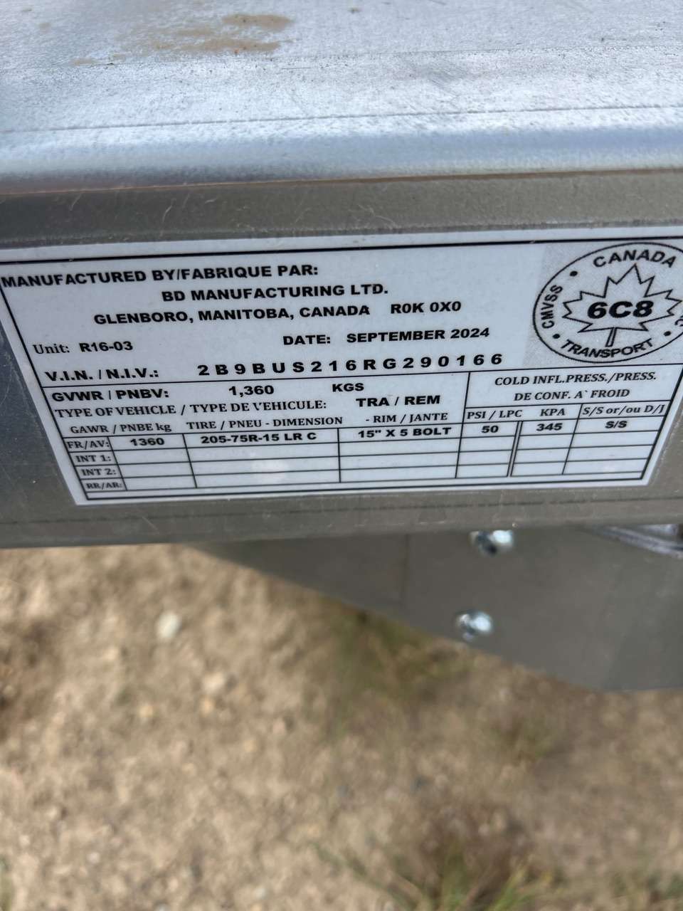 2024 Nortbert UTB 5' x 10' Galvanized Steel Utility