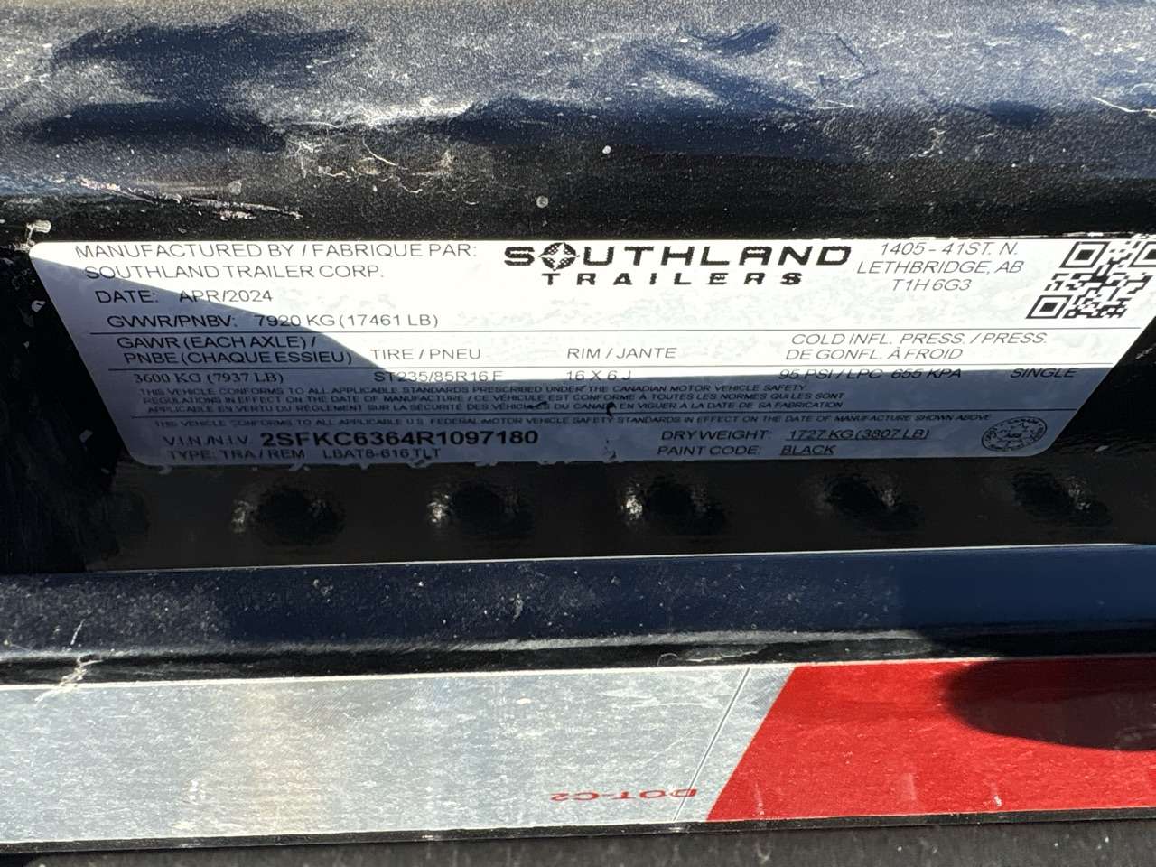 2024 Southland 22' (6'S+16'T) Partial Tilt Tandem 8K Trailer