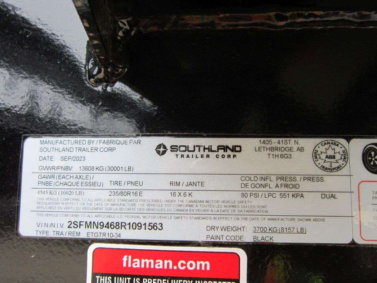 2024 Southland ETG 8'6" x 34' Gooseneck Flat Deck Trailer