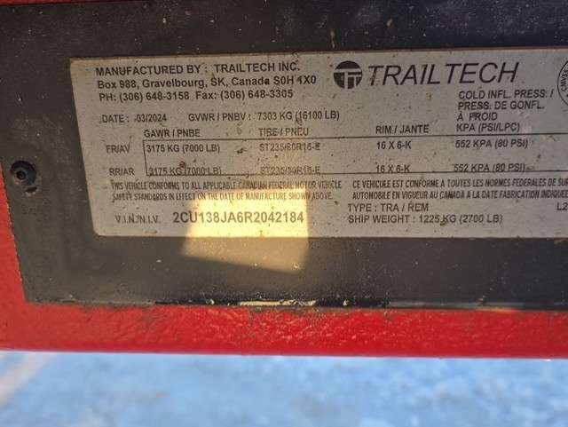 2024 Trailtech 16' Lowboy Flatdeck w/ Beavertail