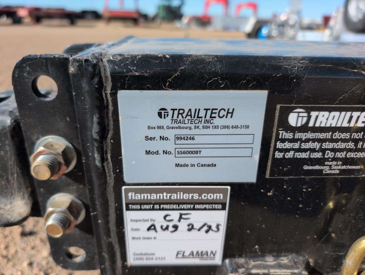2024 Trailtech 5 Bale Transport Trailer