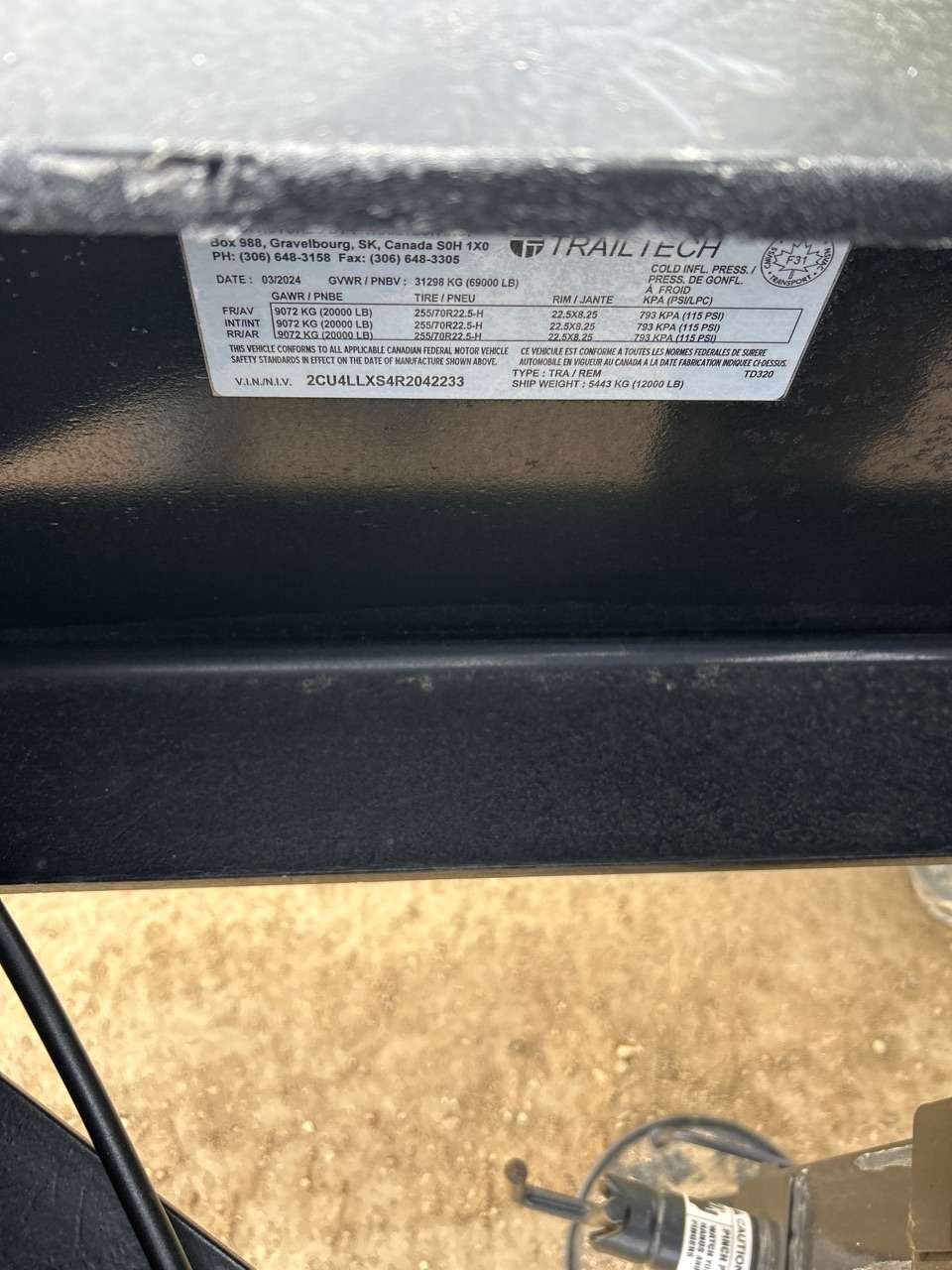 2024 Trailtech TD320 8'6" x 35' BT Pintle Flat Deck Trailer