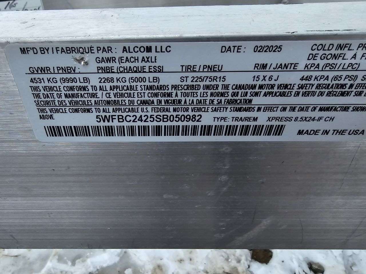 2025 Alcom 8'6" x 24' Flat Front Car Hauler