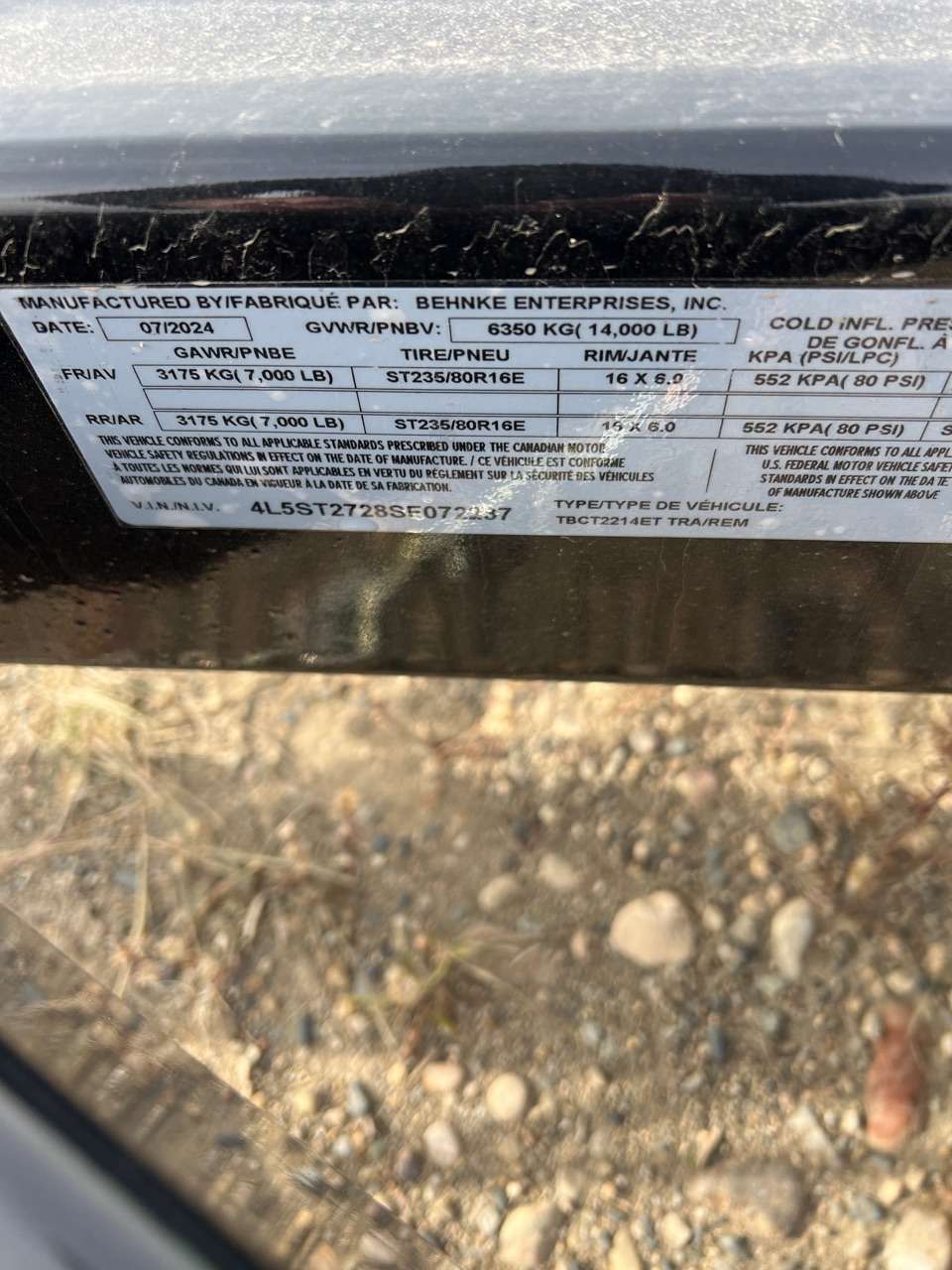 2025 Behnke TBCT 8'6" x 22' Partial Tilt Trailer