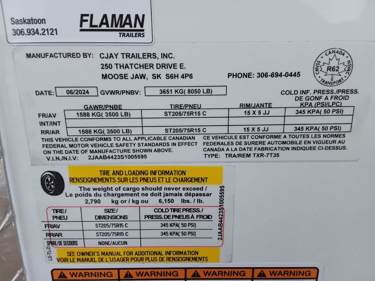 2025 CJay TXR 7' x 14' + V-Nose Cargo Trailer