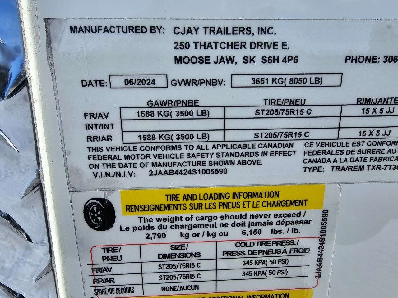 2025 CJay TXR 7' x 14' + V-Nose Cargo Trailer