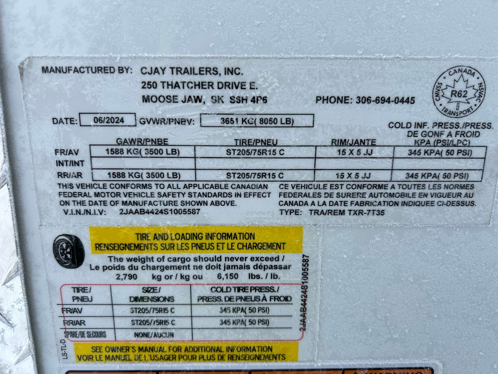 2025 CJay TXR 7' x 14' + V-Nose Cargo Trailer