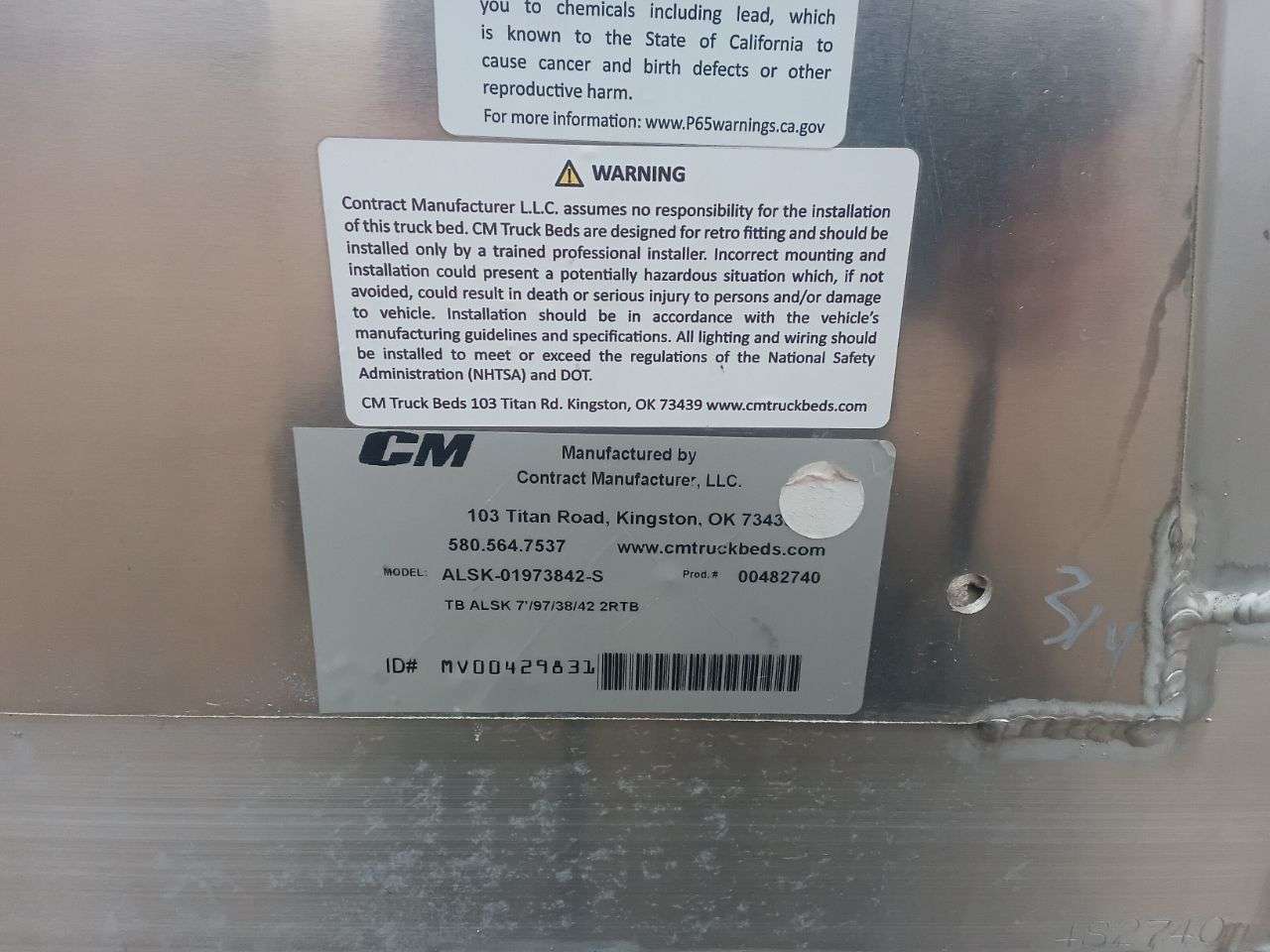 2025 CM Truck Beds Aluminum 7' Skirted Truck Deck