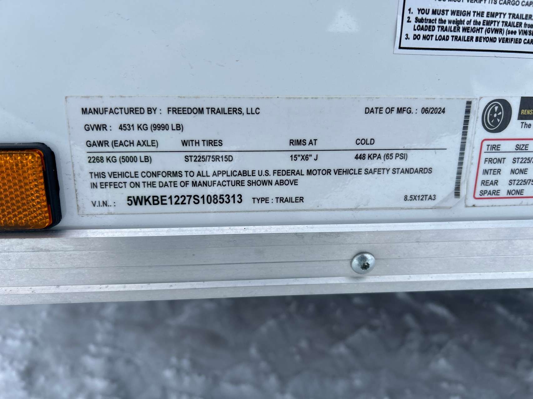 2025 Freedom 8'6" x 12' + V-Nose Enclosed Trailer