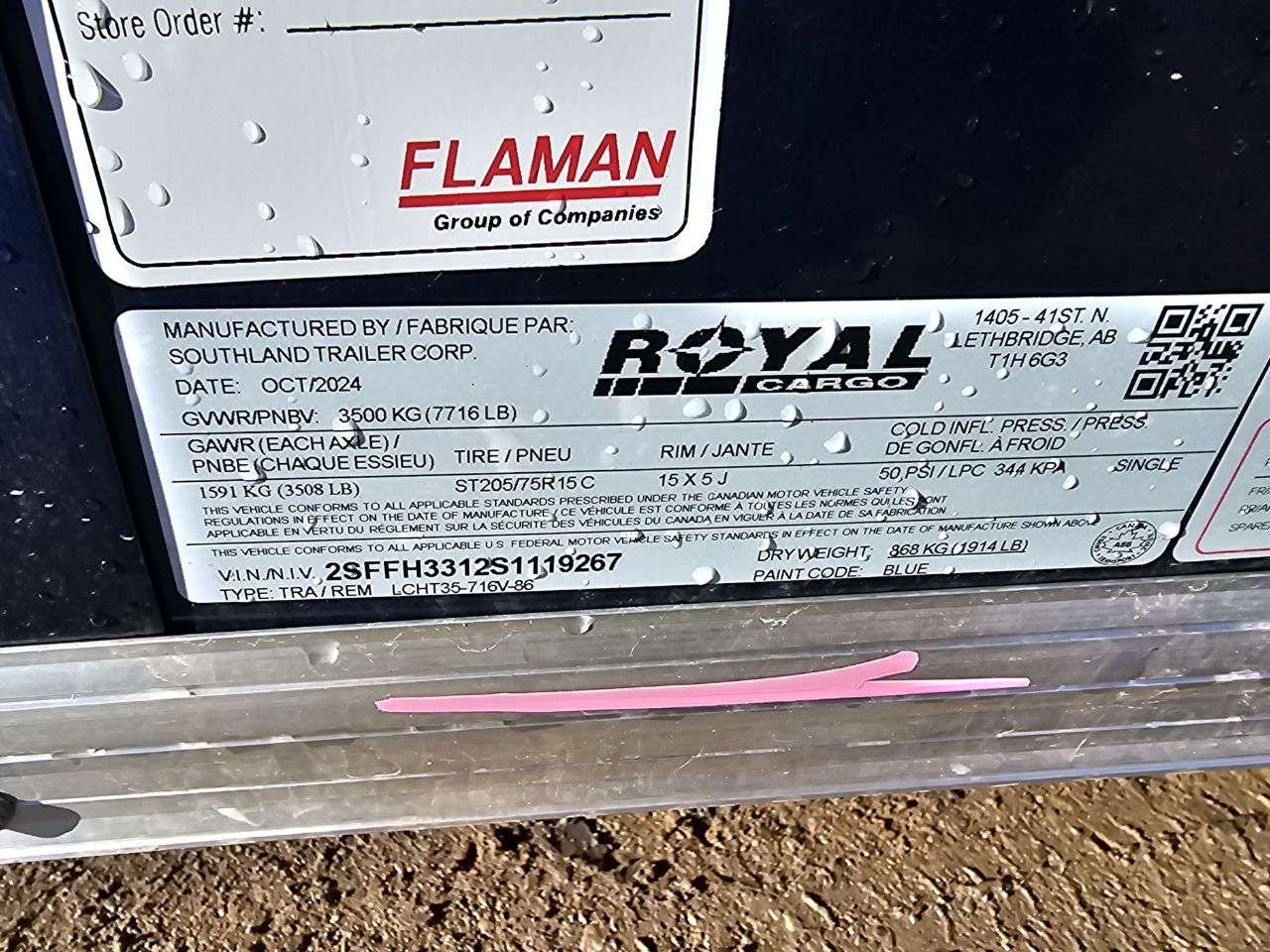 2025 Royal LCH 7' x 14' + V-Nose Cargo Trailer