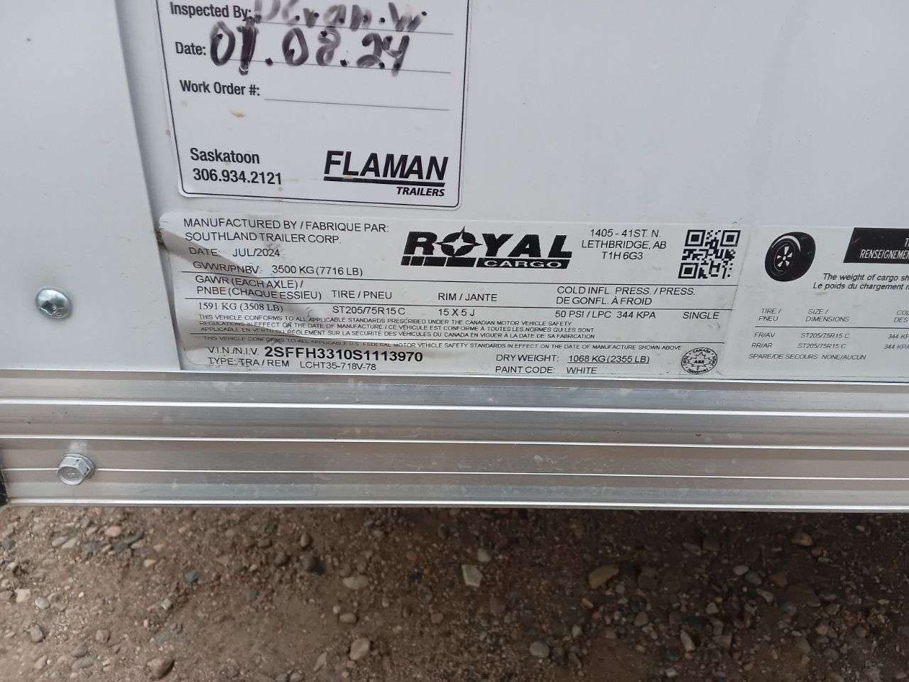 2025 Royal LCH 7' x 16' + V-Nose Cargo
