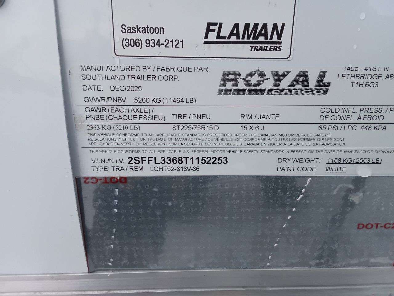 2025 Royal LCH 8'6" x 16' + V-Nose Cargo Trailer