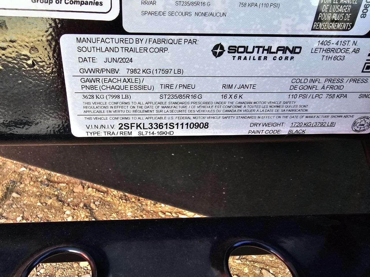 2025 Southland 16K 7' x 14' Heavy Duty Dump