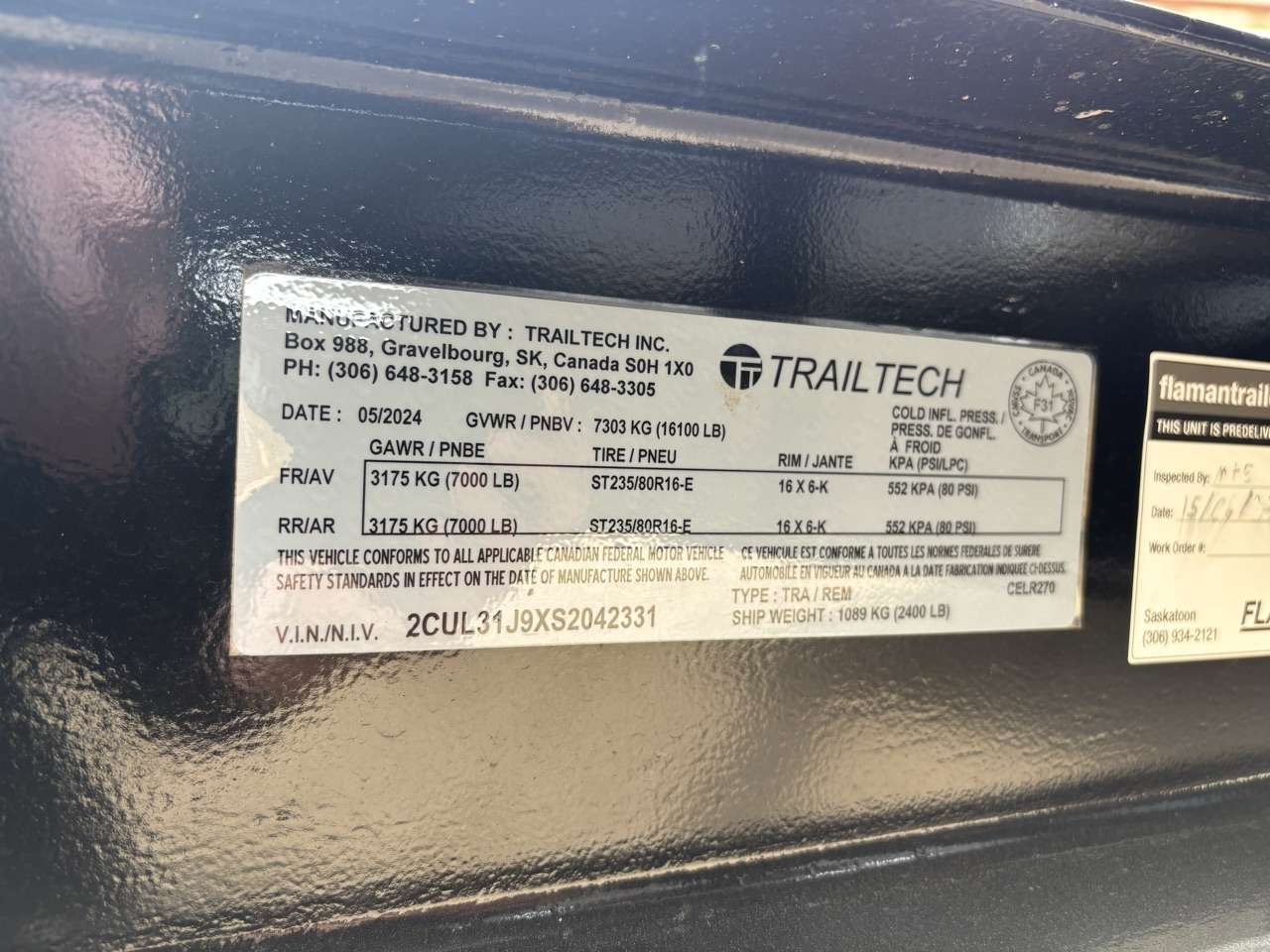 2025 Trailtech 16' + 2' Beavertail Flat Deck Trailer