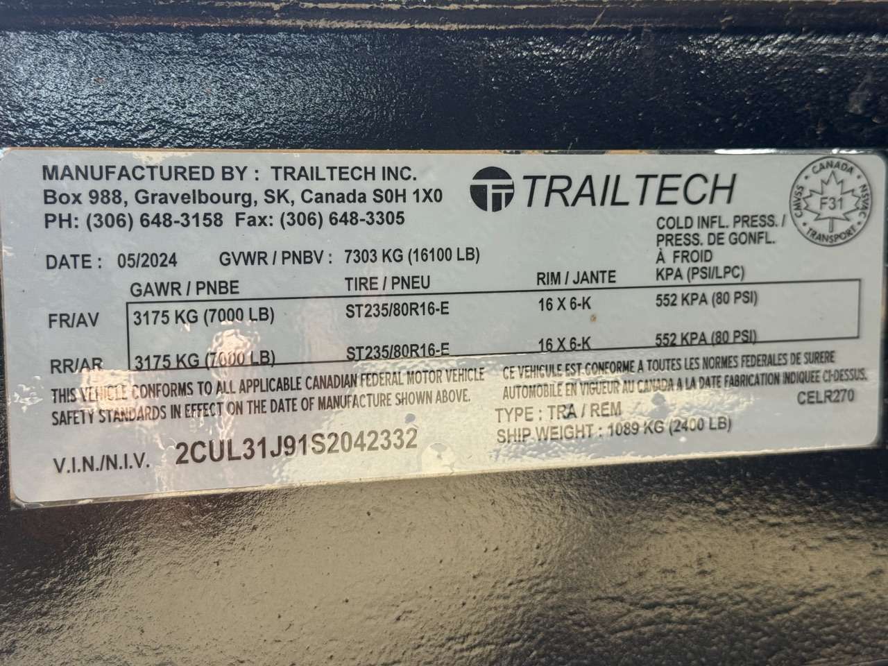2025 Trailtech 16' + 2' Beavertail Flat Deck Trailer