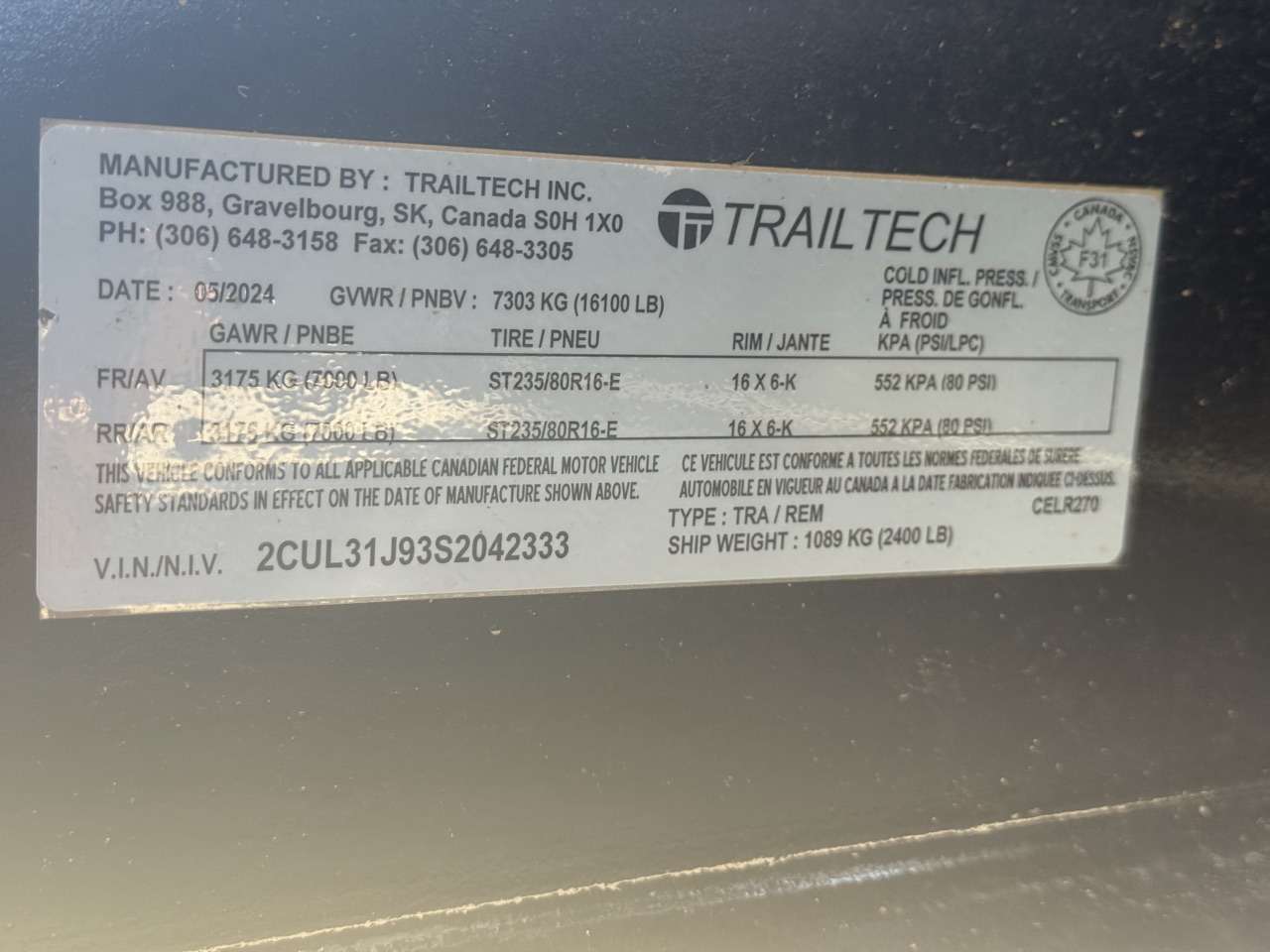 2025 Trailtech 16' + 2' Beavertail Flat Deck Trailer