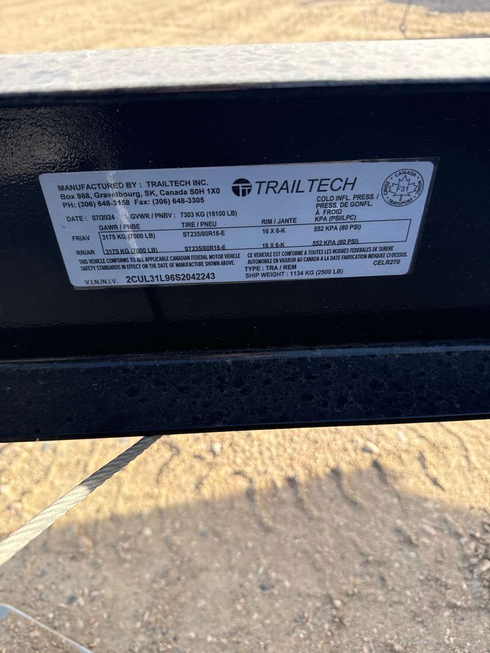 2025 Trailtech CELR 8'6" x 20' Beavertail Flat Deck