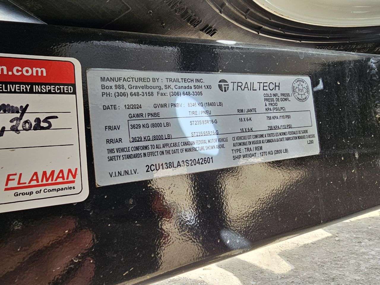 2025 Trailtech Custom 20' Premier Equipment Trailer