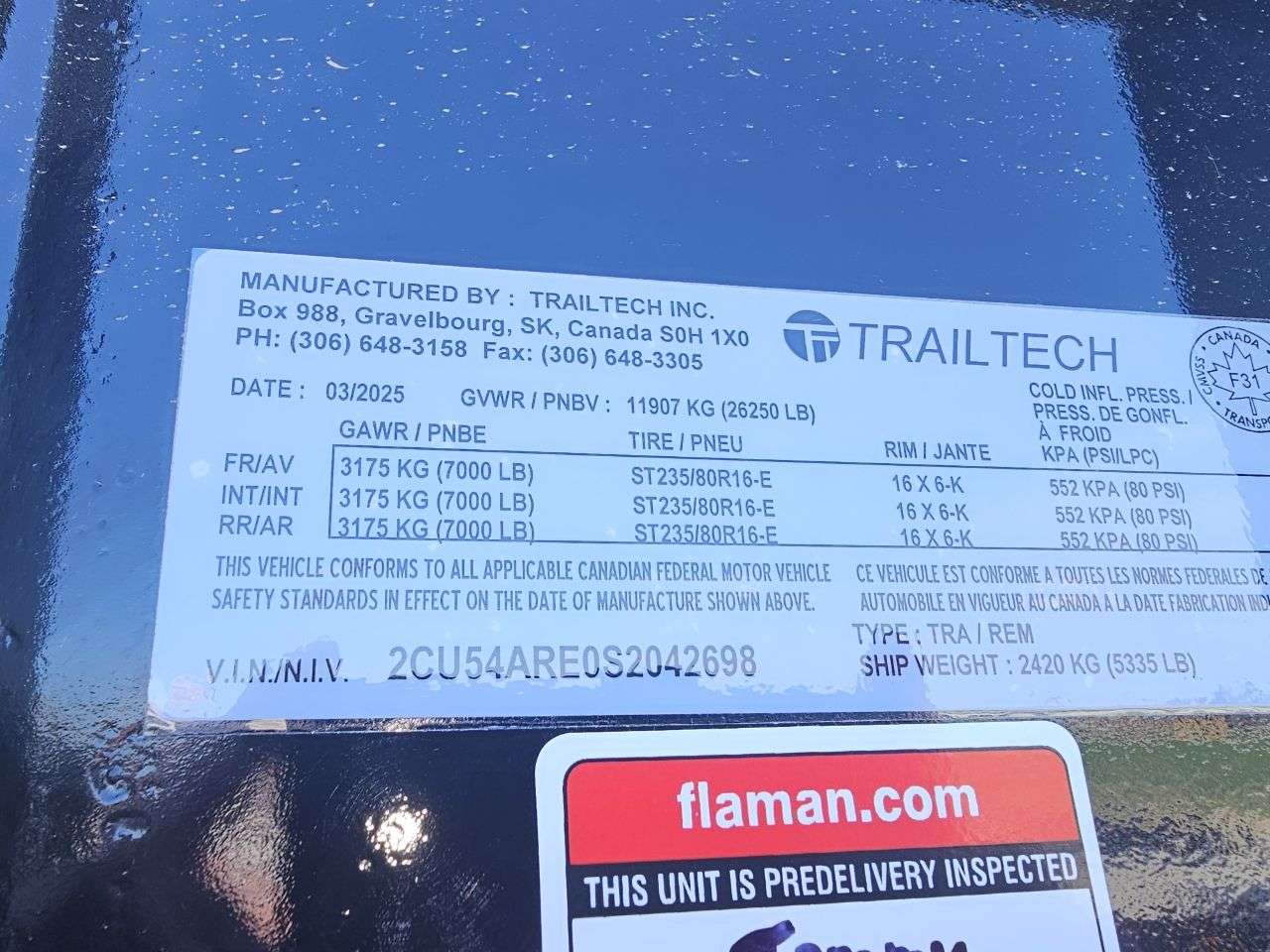 2025 Trailtech H370 8'6" x 29'6" GN Beavertail Deckover