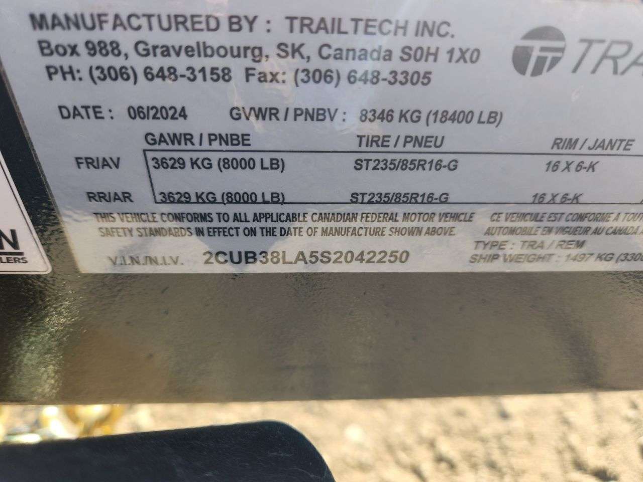 2025 Trailtech L280T 8'6" x 20' Partial Tilt