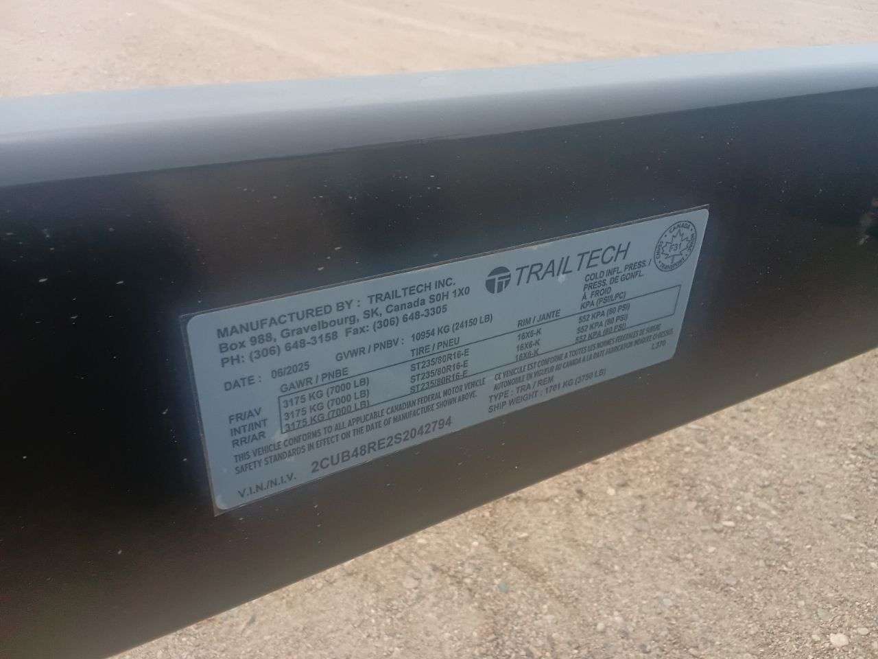 2025 Trailtech L370 8'6" x 24' Partial Tilt