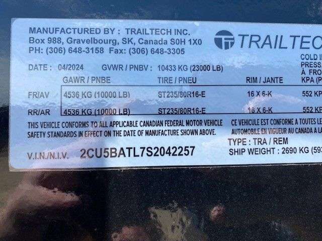 2025 Trailtech TD210 8'6" x 31' GN BT Flat Deck Trailer