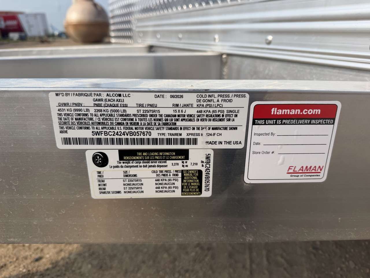 2026 ALCOM 8'6" x 24' Flat Front Car Hauler Trailer