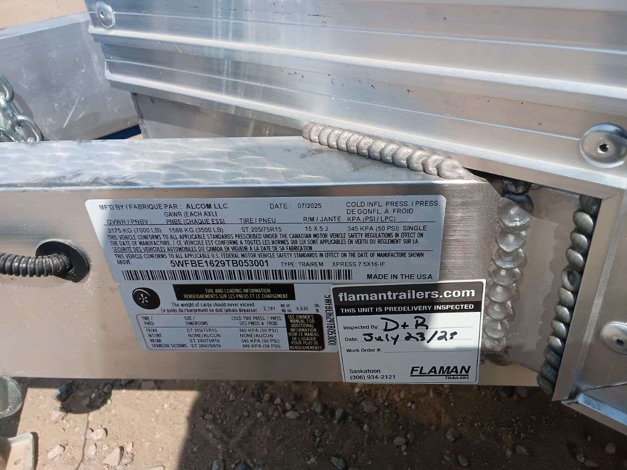 2026 Alcom Xpress 7'6" x 16' + V-Nose Cargo Trailer