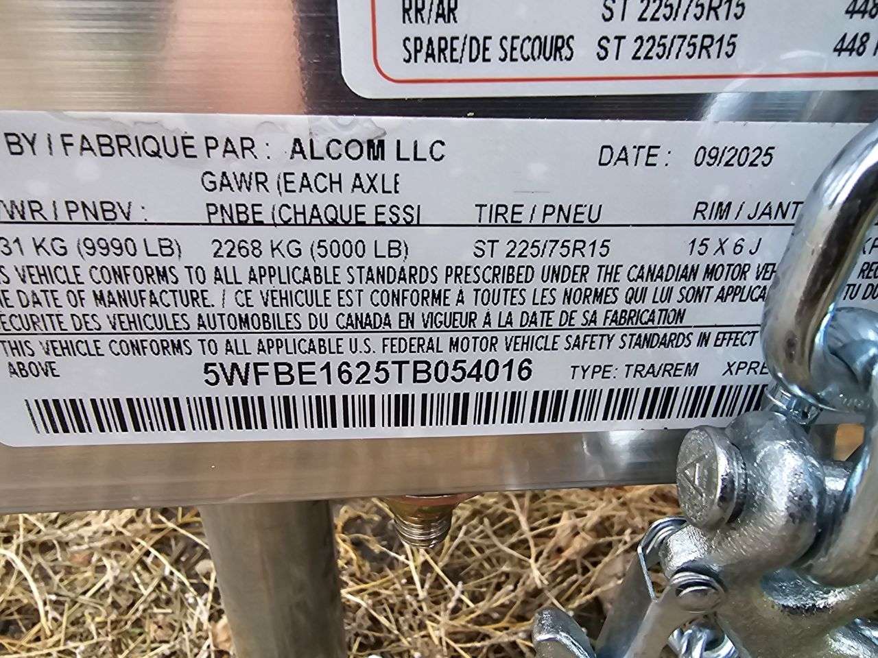 2026 Alcom Xpress 7'6" x 16' + V-Nose Cargo Trailer